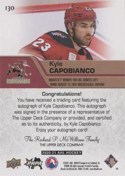 2020-21 Upper Deck AHL - Autographs #130 Kyle Capobianco Back