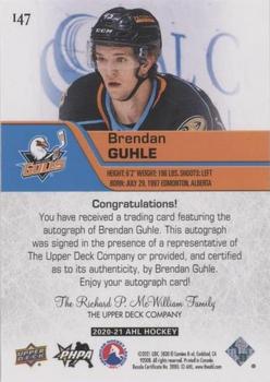 2020-21 Upper Deck AHL - Autographs #147 Brendan Guhle Back