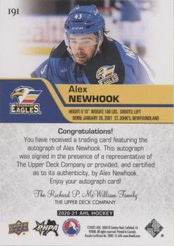 2020-21 Upper Deck AHL - Autographs #191 Alex Newhook Back