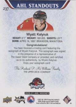 2020-21 Upper Deck AHL - Autographs #237 Wyatt Kalynuk Back