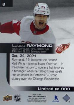 2021-22 Upper Deck Game Dated Moments #8 Lucas Raymond Back