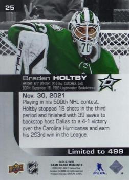 2021-22 Upper Deck Game Dated Moments #25 Braden Holtby Back