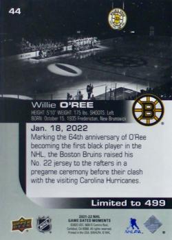 2021-22 Upper Deck Game Dated Moments #44 Willie O'Ree Back