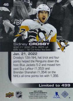 2021-22 Upper Deck Game Dated Moments #46 Sidney Crosby Back