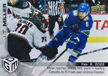 2021-22 Upper Deck Game Dated Moments #54 J.T. Miller Front