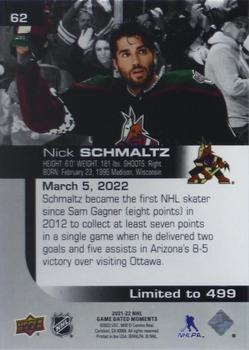 2021-22 Upper Deck Game Dated Moments #62 Nick Schmaltz Back