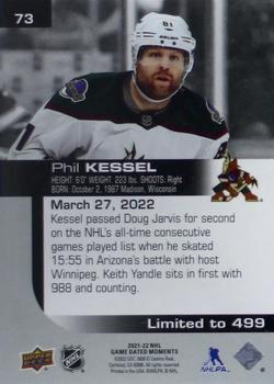 2021-22 Upper Deck Game Dated Moments #73 Phil Kessel Back