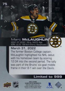 2021-22 Upper Deck Game Dated Moments #75 Marc McLaughlin Back