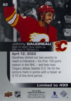2021-22 Upper Deck Game Dated Moments #82 Johnny Gaudreau Back