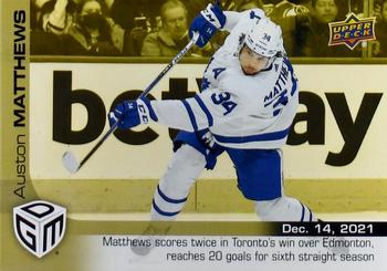 2021-22 Upper Deck Game Dated Moments - Gold #31 Auston Matthews Front