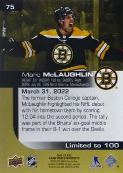2021-22 Upper Deck Game Dated Moments - Gold #75 Marc McLaughlin Back