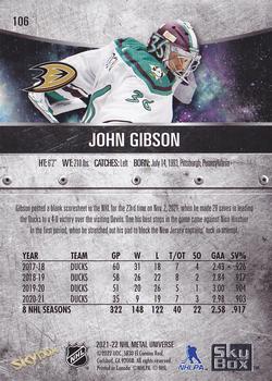 2021-22 SkyBox Metal Universe #106 John Gibson Back