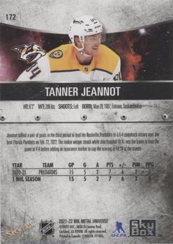 2021-22 SkyBox Metal Universe #172 Tanner Jeannot Back