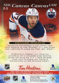 2021-22 Upper Deck Tim Hortons - NHL Canvas #C-3 Connor McDavid Back