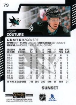 2020-21 O-Pee-Chee Platinum - Sunset #79 Logan Couture Back