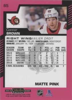 2020-21 O-Pee-Chee Platinum - Matte Pink #85 Connor Brown Back