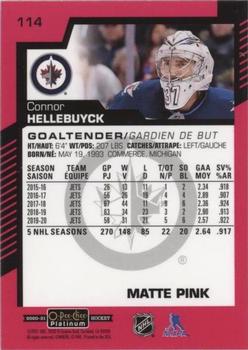 2020-21 O-Pee-Chee Platinum - Matte Pink #114 Connor Hellebuyck Back