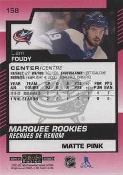 2020-21 O-Pee-Chee Platinum - Matte Pink #158 Liam Foudy Back