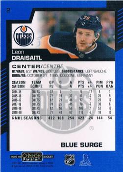 2020-21 O-Pee-Chee Platinum - Blue Surge #2 Leon Draisaitl Back