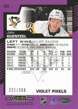 2020-21 O-Pee-Chee Platinum - Violet Pixels #39 Jake Guentzel Back