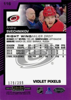 2020-21 O-Pee-Chee Platinum - Violet Pixels #116 Andrei Svechnikov Back