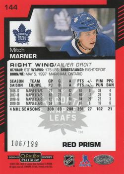 2020-21 O-Pee-Chee Platinum - Red Prism #144 Mitch Marner Back