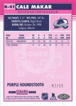 2020-21 O-Pee-Chee Platinum - Retro Purple Houndstooth Rainbow #R-41 Cale Makar Back