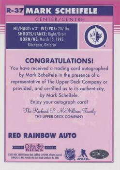 2020-21 O-Pee-Chee Platinum - Retro Red Rainbow Autographs #R-37 Mark Scheifele Back