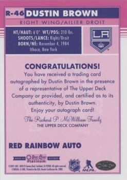 2020-21 O-Pee-Chee Platinum - Retro Red Rainbow Autographs #R-46 Dustin Brown Back