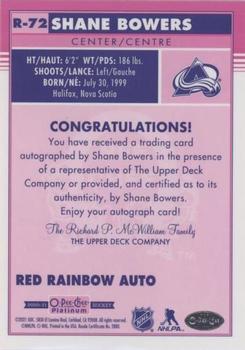 2020-21 O-Pee-Chee Platinum - Retro Red Rainbow Autographs #R-72 Shane Bowers Back