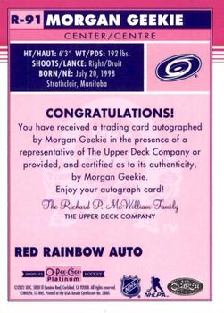 2020-21 O-Pee-Chee Platinum - Retro Red Rainbow Autographs #R-91 Morgan Geekie Back