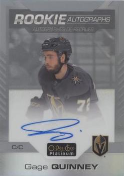 2020-21 O-Pee-Chee Platinum - Rookie Autographs Rainbow #R-GQ Gage Quinney Front