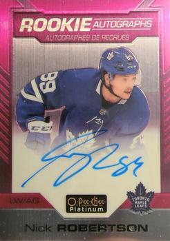 2020-21 O-Pee-Chee Platinum - Rookie Autographs Matte Pink #R-NR Nick Robertson Front
