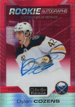 2020-21 O-Pee-Chee Platinum - Rookie Autographs Red Prism #R-DC Dylan Cozens Front