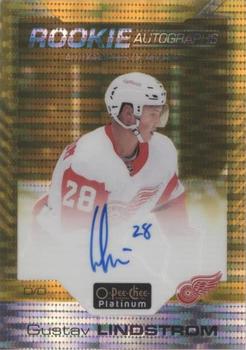 2020-21 O-Pee-Chee Platinum - Rookie Autographs Seismic Gold #R-GL Gustav Lindstrom Front