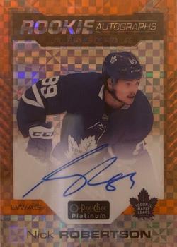 2020-21 O-Pee-Chee Platinum - Rookie Autographs Orange Checkers #R-NR Nick Robertson Front