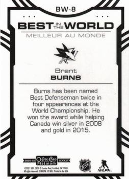 2020-21 O-Pee-Chee Platinum - Best in the World #BW-8 Brent Burns Back