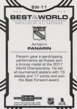2020-21 O-Pee-Chee Platinum - Best in the World #BW-11 Artemi Panarin Back