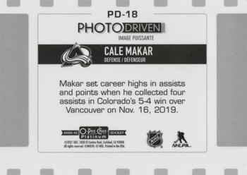 2020-21 O-Pee-Chee Platinum - Photo Driven #PD-18 Cale Makar Back
