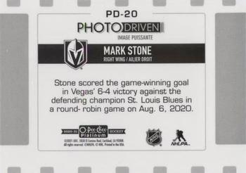 2020-21 O-Pee-Chee Platinum - Photo Driven #PD-20 Mark Stone Back