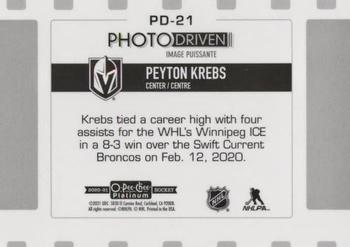 2020-21 O-Pee-Chee Platinum - Photo Driven #PD-21 Peyton Krebs Back