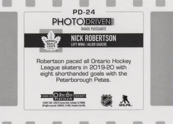 2020-21 O-Pee-Chee Platinum - Photo Driven #PD-24 Nick Robertson Back