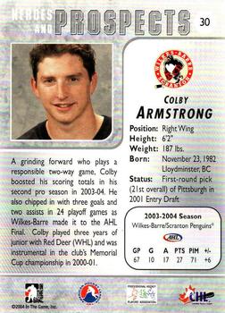 2004-05 In The Game Heroes and Prospects - Fall Expo Silver #30 Colby Armstrong Back