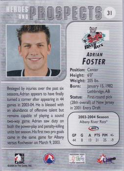 2004-05 In The Game Heroes and Prospects - Fall Expo Silver #31 Adrian Foster Back