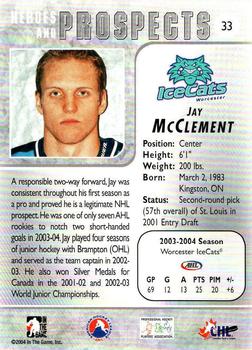 2004-05 In The Game Heroes and Prospects - Fall Expo Silver #33 Jay McClement Back
