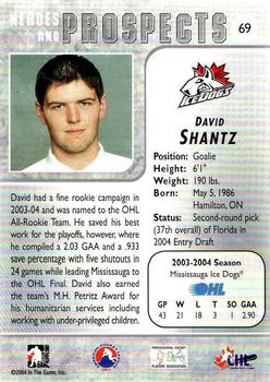 2004-05 In The Game Heroes and Prospects - Fall Expo Silver #69 David Shantz Back