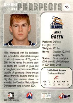2004-05 In The Game Heroes and Prospects - Fall Expo Silver #95 Mike Green Back