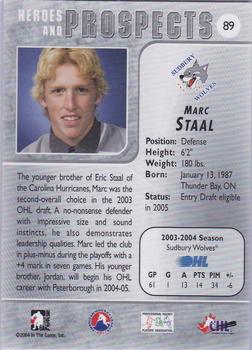 2004-05 In The Game Heroes and Prospects - Fall Expo Gold #89 Marc Staal Back