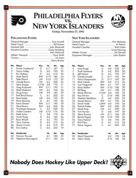1992-93 Upper Deck Philadelphia Flyers #NNO Greg Paslawski Back