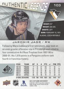 2021-22 SP Game Used #103 Jaromir Jagr Back